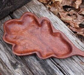 hand carved leaf shaped tray