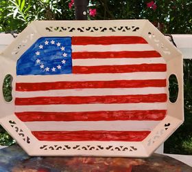 s 15 unusual flag ideas that actually look amazing, Decorate a metal tray with a patriotic theme