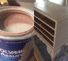 vintage silverware chest turned into old world charm, Pretty base coat Blush paint