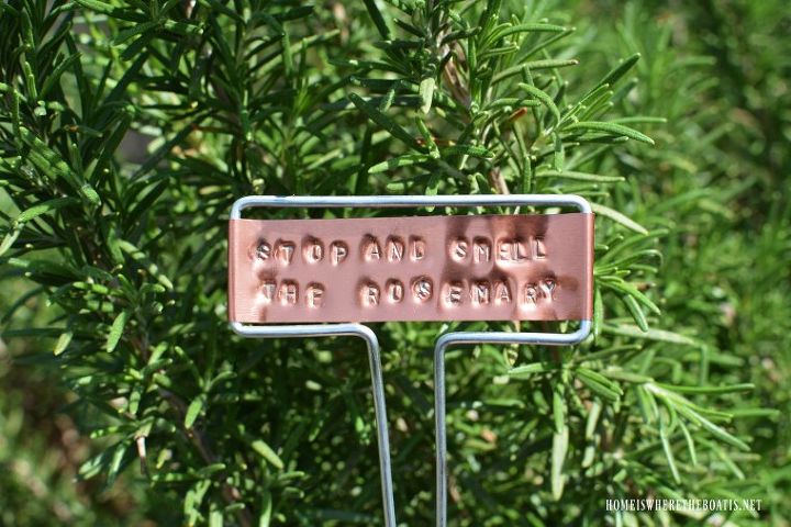 hand stamped copper garden markers