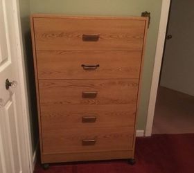 q any ideas what to do with this cheesy pressed board dresser