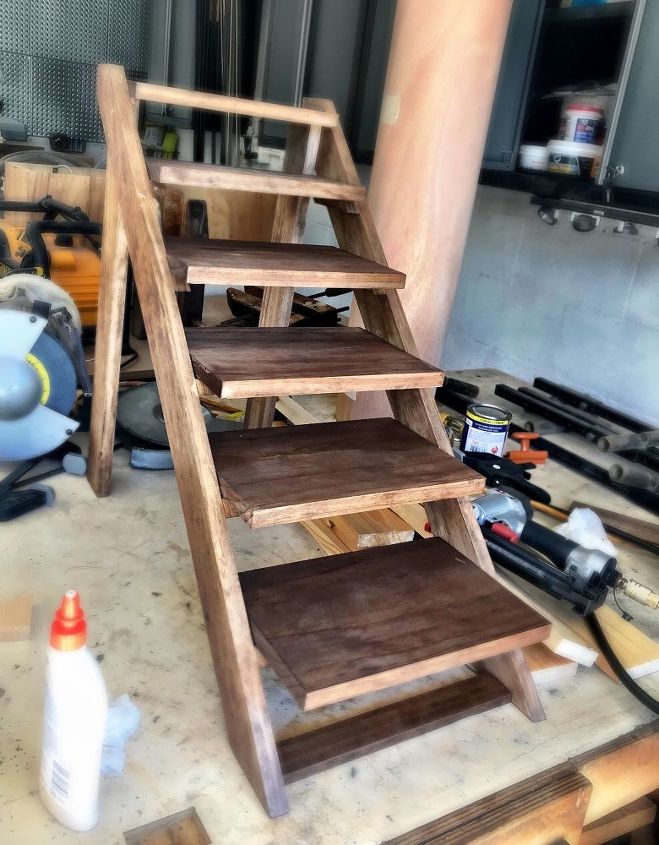 doggie stairs with style diy, Stained the boards