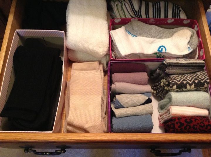 diy sock drawer organizing