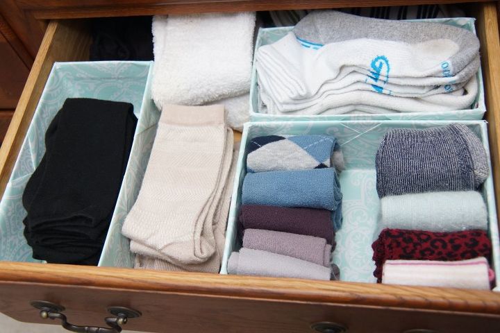 diy sock drawer organizing