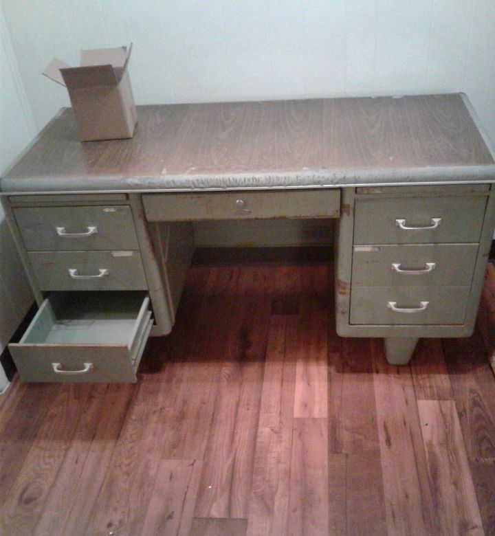 cleaning antique cole steel tanker desk