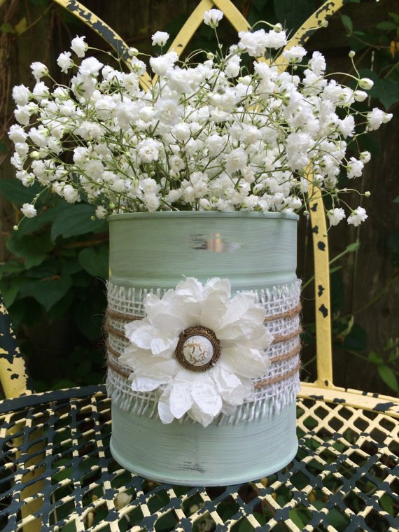 rustic tin vase on a budget