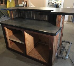 one shipping crate equals two home bars, Trimmed out with the barnwood