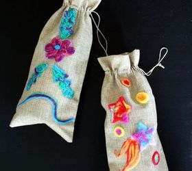 Needle Felted Wine Bags DIY for Gift Giving