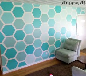 s 15 unbelievable ways people paint their walls, They incorporate ombre into a hexagon pattern