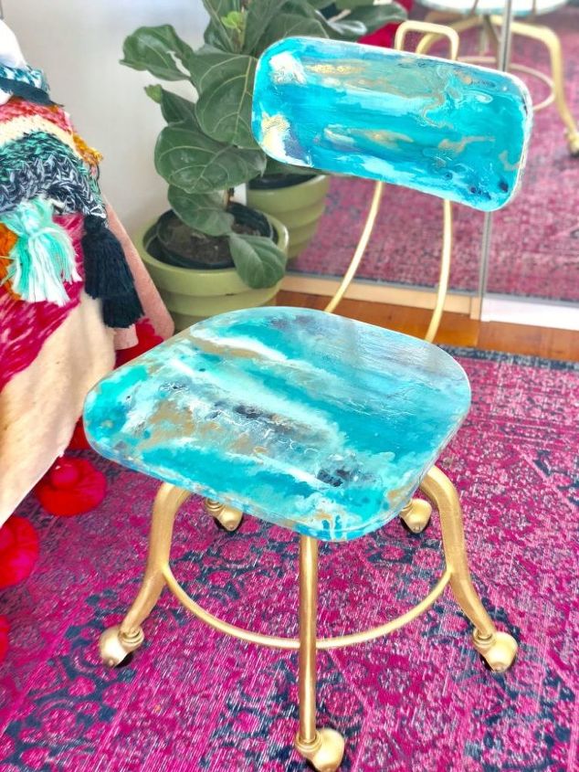 como pintar uma cadeira inspirada em um geodo