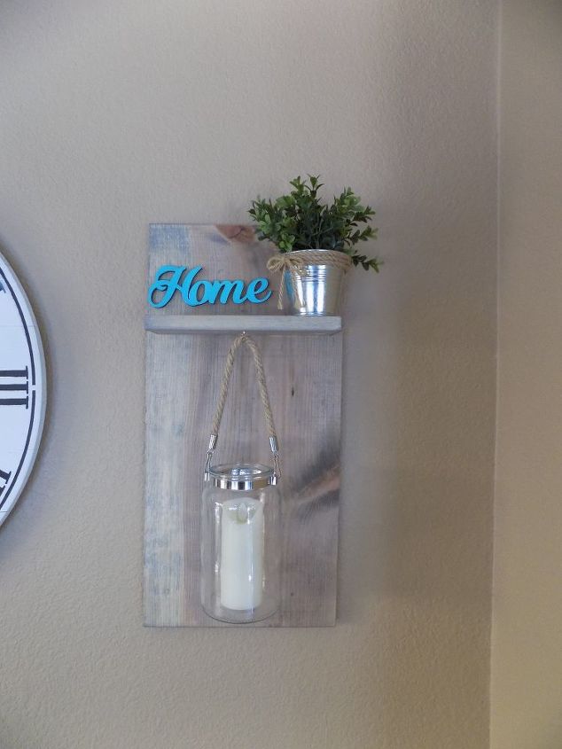 diy wall sconce with a shelf