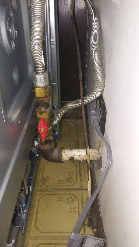 gas pipe shortened for a stove