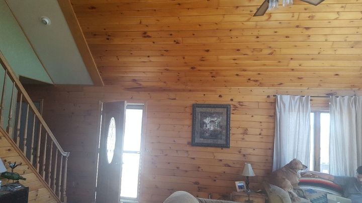 do i paint my knotty pine walls but not the knotty pine ceiling