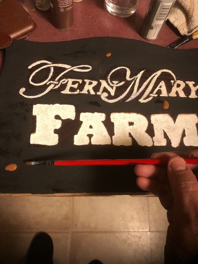 family farm sign, Adding some character