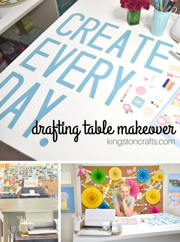 drafting table makeover with cricut