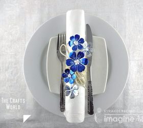 lapis blue floral napkin rings