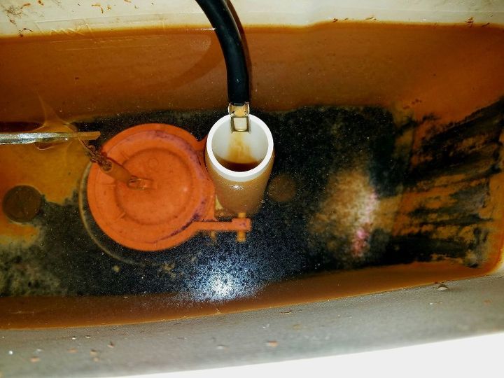 q well water orange with iron how toilet tanks turning black inside