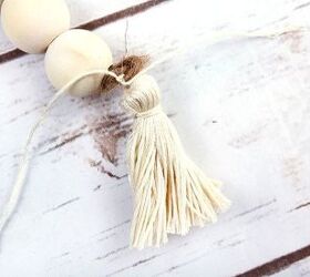 diy wooden bead garland with tassel