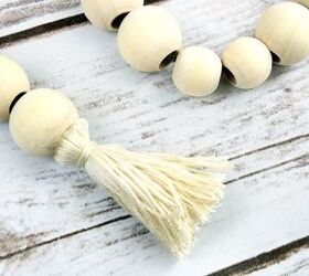 diy wooden bead garland with tassel