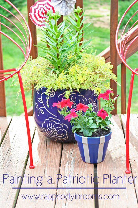 15 memorial day crafts, Painting a Patriotic Planter and Using Natura