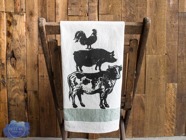 diy farmhouse toallas de cocina con tinta de alta costura