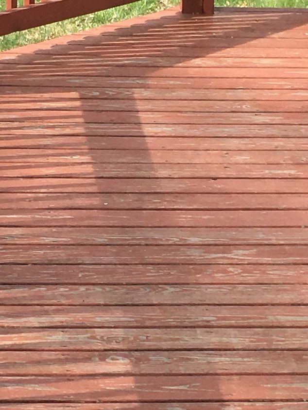 will any paint cover over the red wood color i have on our deck