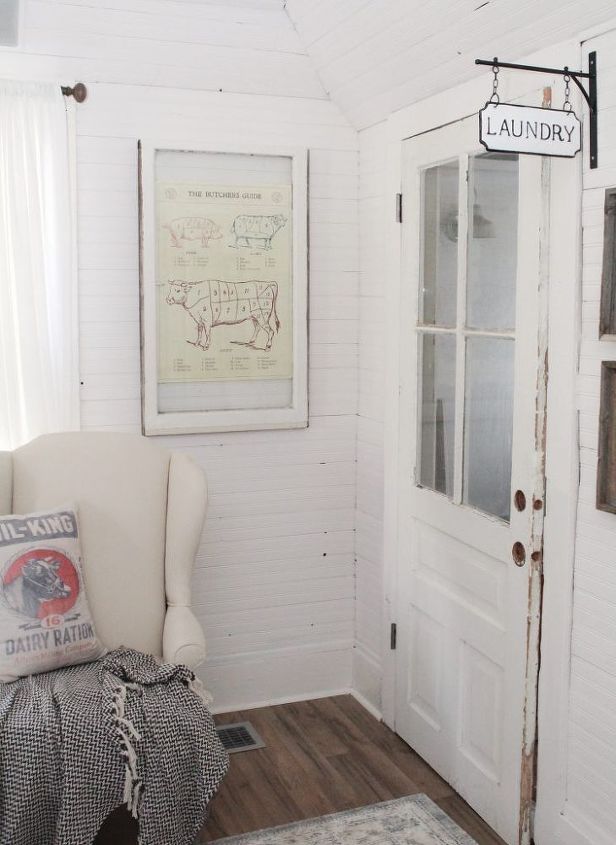 vintage window makeover using a poster