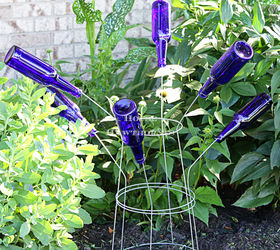 15 unconventional ways to use a tomato cage, Make a bottle tree for your garden