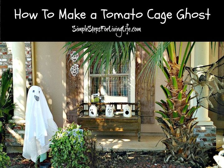 15 maneiras no convencionais de usar uma gaiola de tomate, Como fazer um fantasma de gaiola de tomate