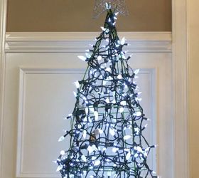 15 unconventional ways to use a tomato cage, Wrap it with lights for a Christmas Tree