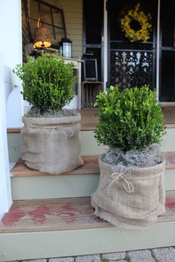 s 15 affordable diy projects you can do right now, Shabby Chic Burlap and Twine Planter