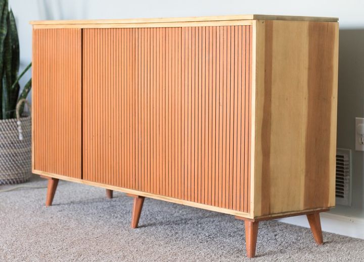 how to refinish a mid century credenza