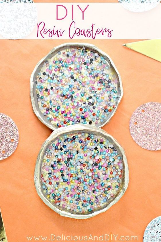 bead filled resin coasters
