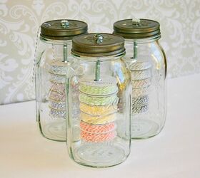 s craft organization ideas mom will love, Mason Jars Repurposed