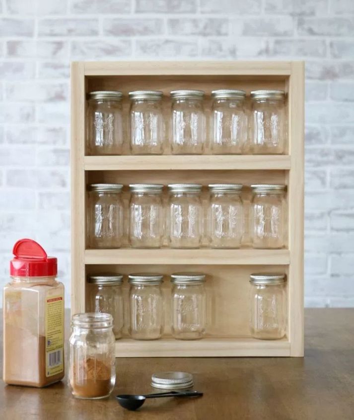 mini mason jar wooden storage rack