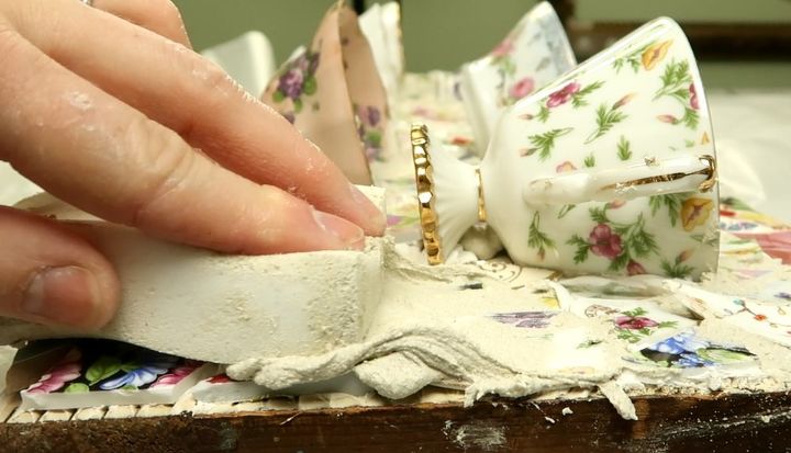 mosaic teacup planter