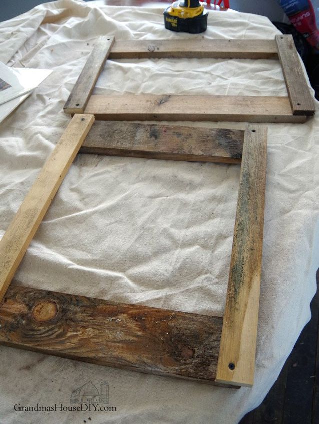 marco de la granja fcil de trabajo de la madera de bricolaje utilizando barnwood