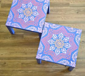 15 totally doable makeover ideas you can finish in one day, Spruce up your Ikea tables using stencils