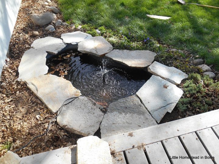 15 totally doable makeover ideas you can finish in one day, Lay down flagstone to jazz up your pond