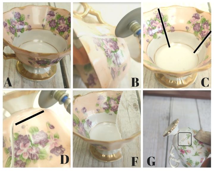 mosaic teacup planter