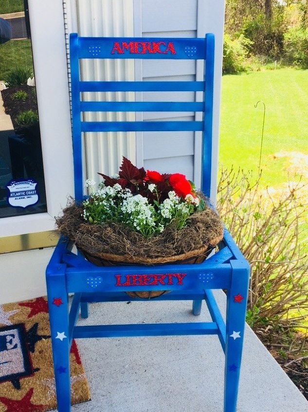 patriotic garden chair, My finished project