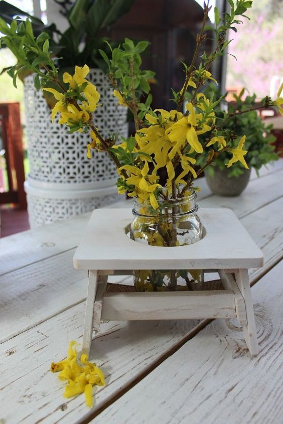 mesa de flores de estilo rural