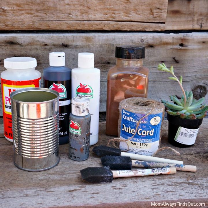 macetas de lata recicladas para suculentas y otras plantas pequeas