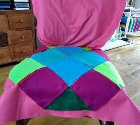 technicolour dream chair, Laying on the fabric before tacking