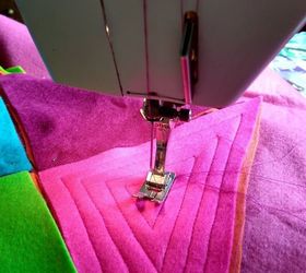 technicolour dream chair, Sewing the squares