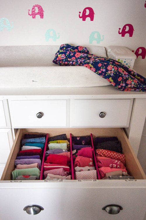 organizing a nursery dresser