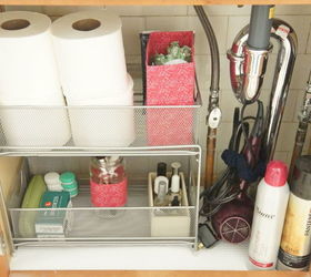 s the 15 smartest storage hacks for under your sink, Turn cardboard boxes into pretty bag storage