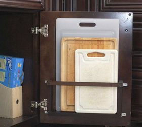 s the 15 smartest storage hacks for under your sink, Build a shallow holder for cutting boards