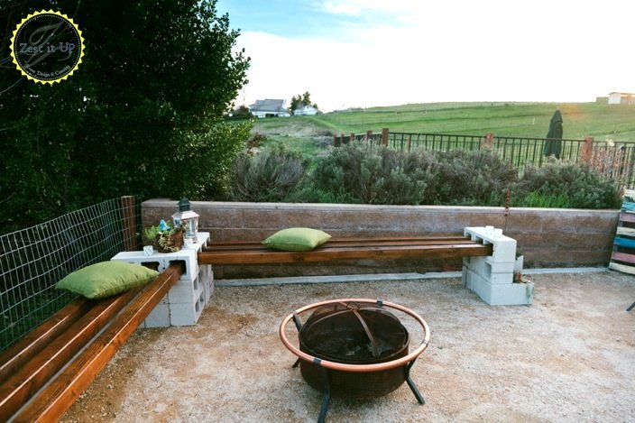 s 10 genius ways to use cinder blocks in your garden, Create a corner bench using wood posts