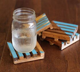 s 23 adorable ways you can make your own coasters, Pallet Coasters